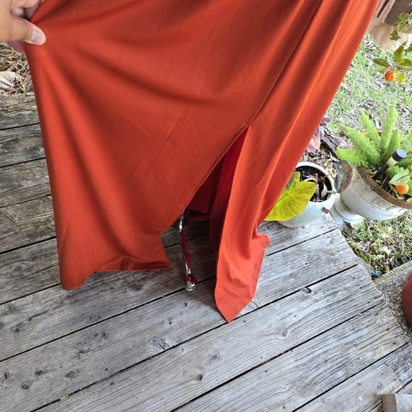 Ever Pretty Chiffon High Slit Sleeveless Formal Dress In Burnt Orange Size 4 - Picture 6 of 16